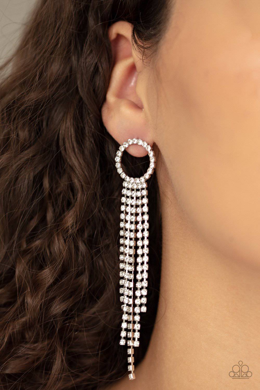 Endless Sheen White Rhinestone Post Earrings - GlaMarous Titi Jewels