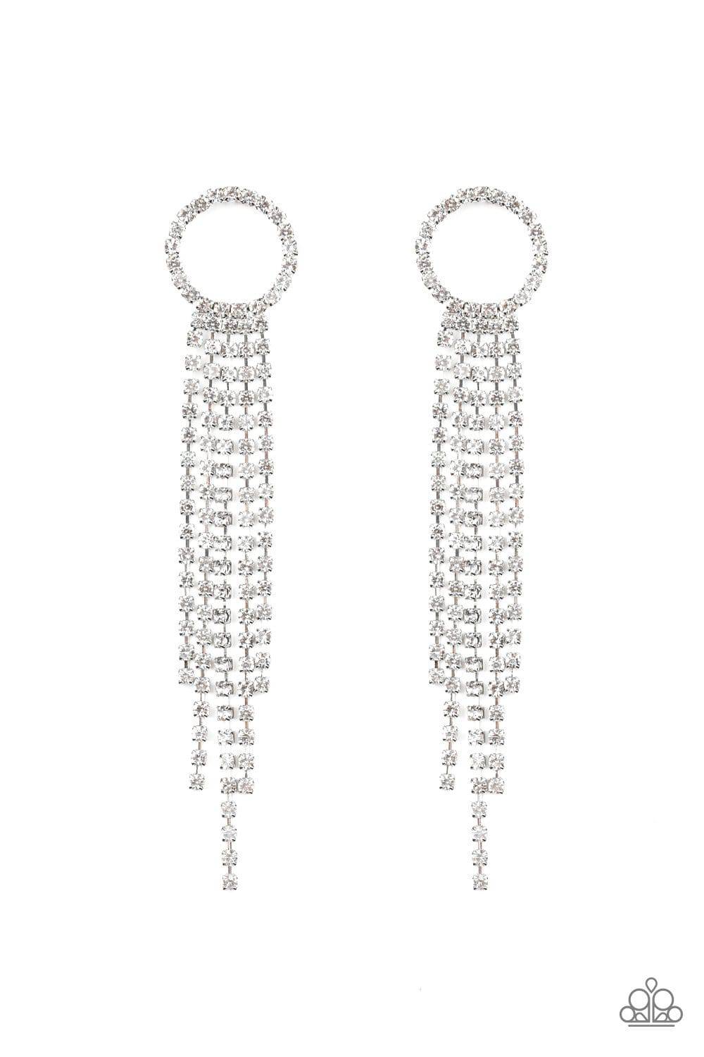 Endless Sheen White Rhinestone Post Earrings - GlaMarous Titi Jewels