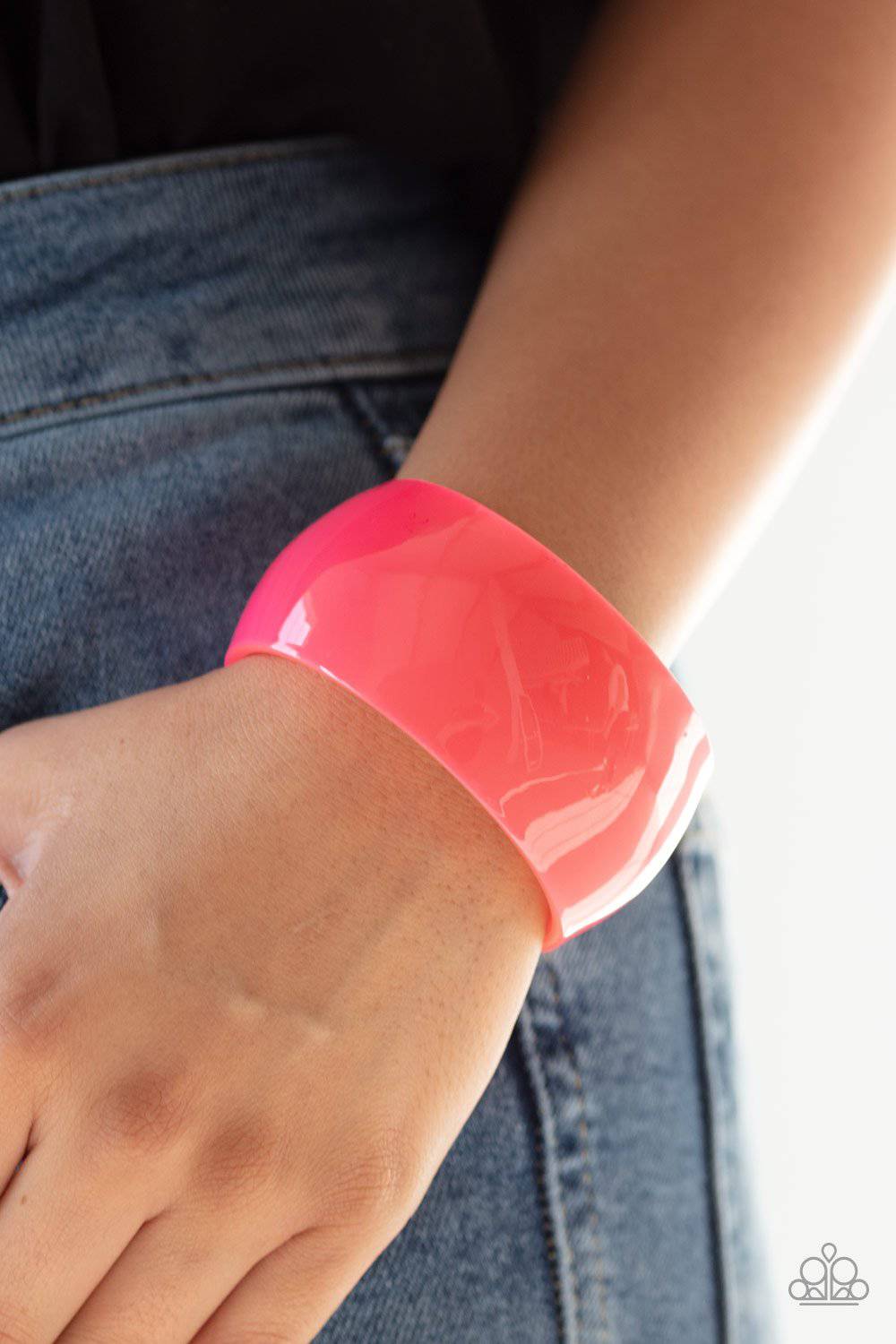 Fluent in Flamboyance - Pink Acrylic Cuff Bracelet - Paparazzi Accessories - GlaMarous Titi Jewels