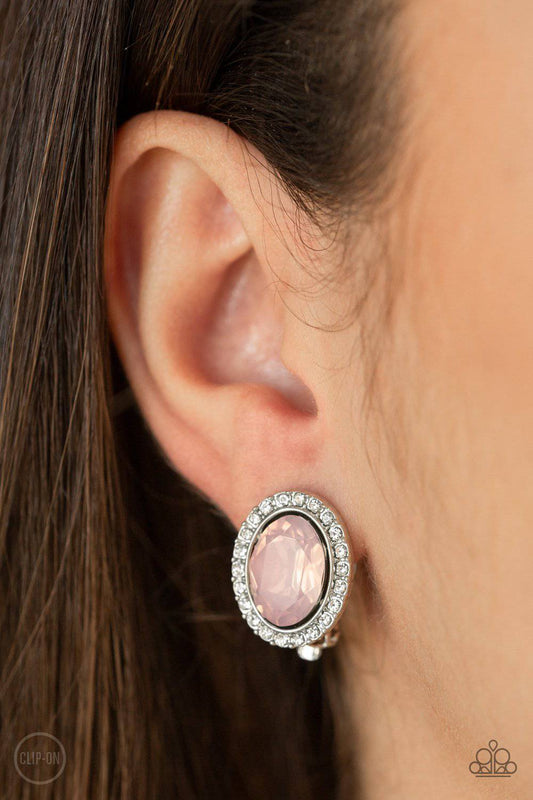 Have A GLOW At It! - Pink Opalescent Clip-on Earrings - Paparazzi Accessories - GlaMarous Titi Jewels