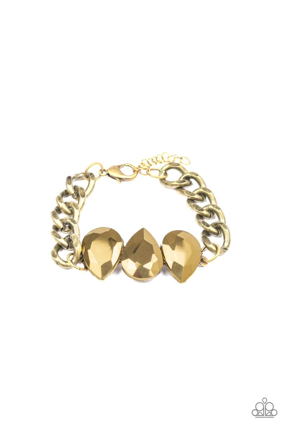 Bring Your Own Bling - Brass Chain Teardrop Bracelet - Paparazzi Accessories - GlaMarous Titi Jewels