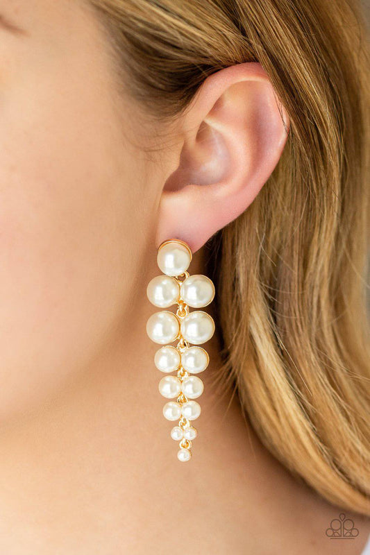 Totally Tribeca - Gold & Pearl Earrings - Paparazzi Accessories - GlaMarous Titi Jewels