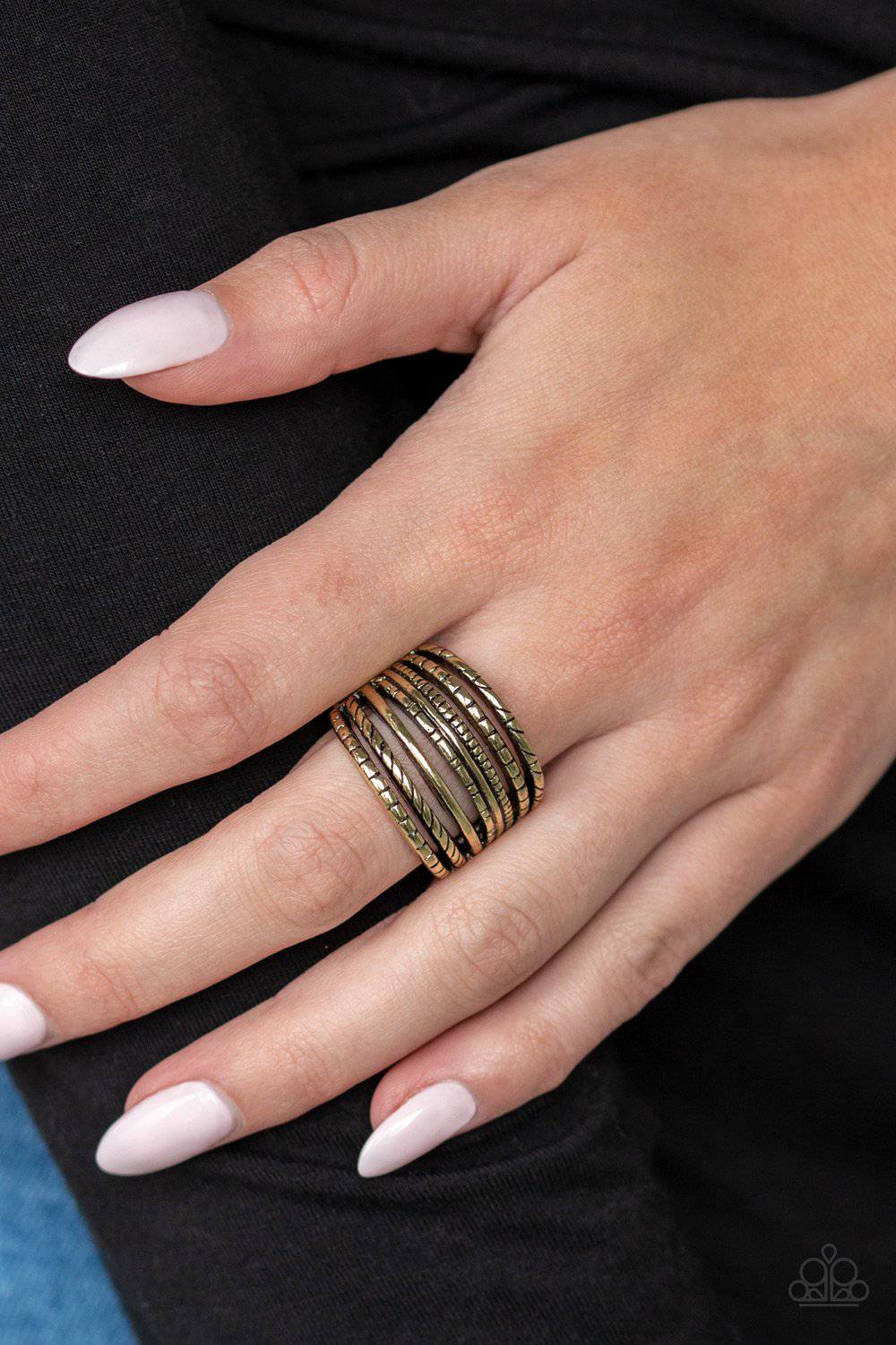 Basic Maverick - Brass Ring - Paparazzi Acessories - GlaMarous Titi Jewels