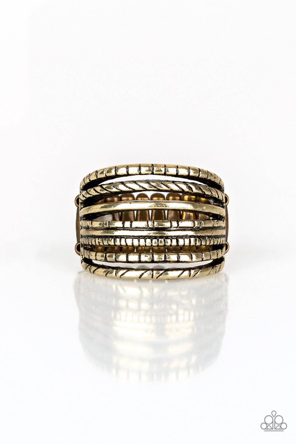 Basic Maverick - Brass Ring - Paparazzi Acessories - GlaMarous Titi Jewels