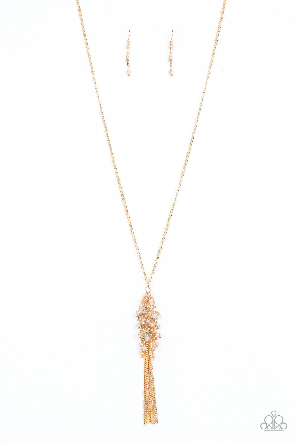 Twilight Twinkle - Gold Fringe Necklace - Paparazzi Accessories - GlaMarous Titi Jewels