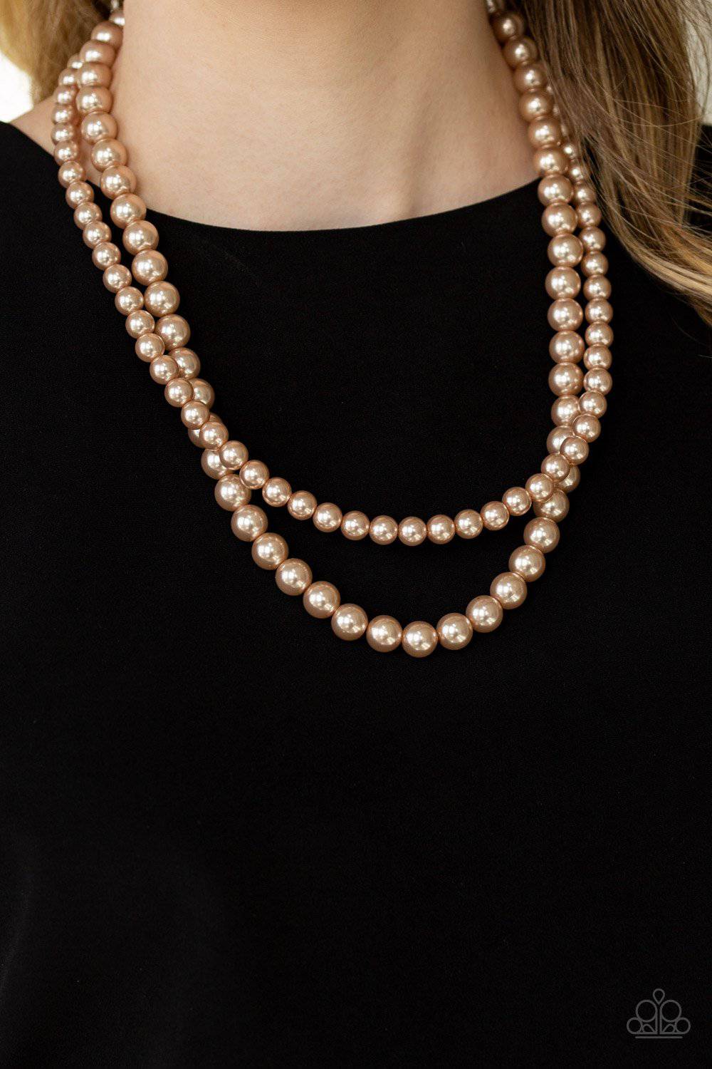 Woman Of The Century - Brown Pearl Necklace - Paparazzi Accessories - GlaMarous Titi Jewels