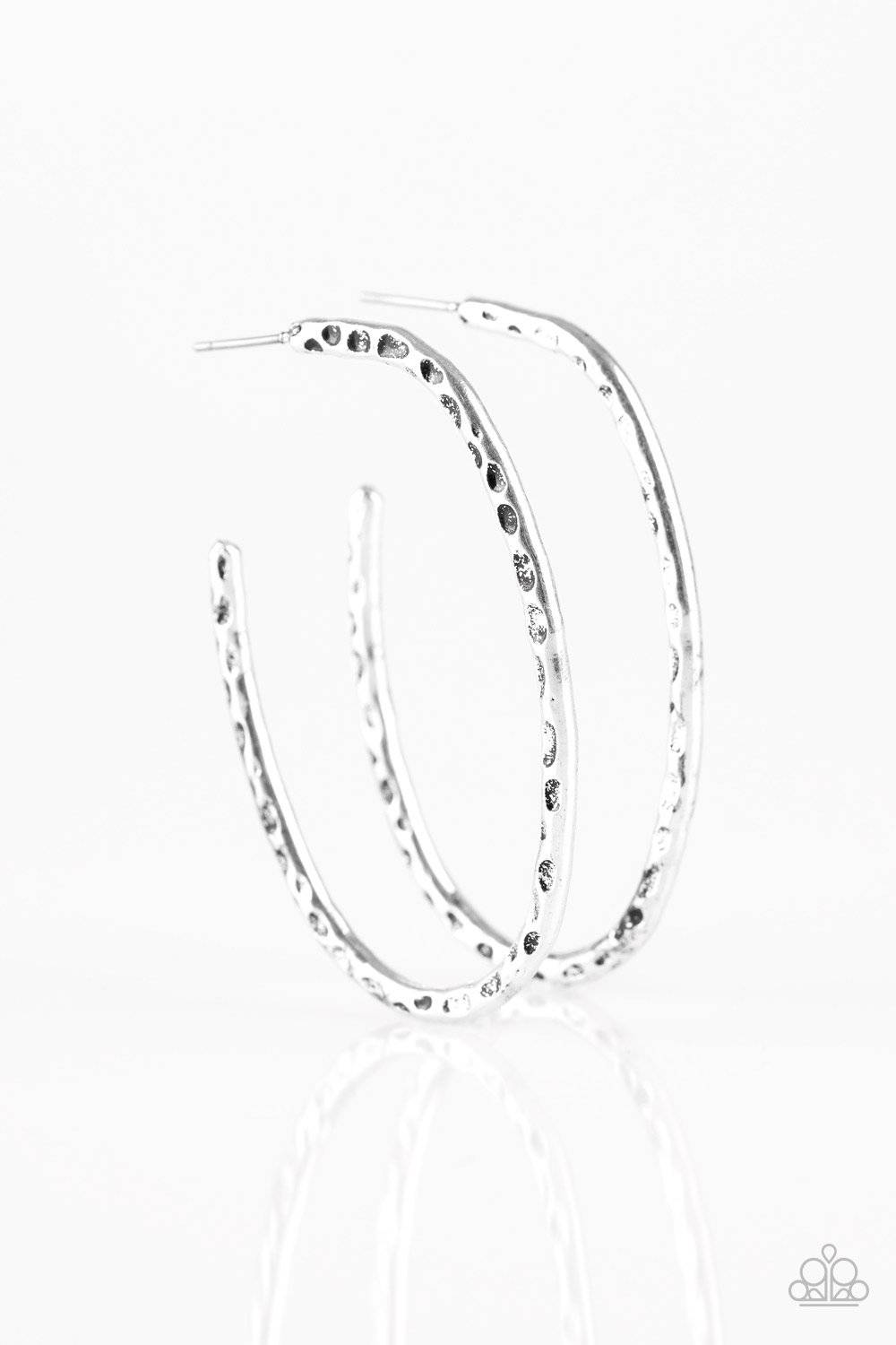 Rural Rambler - Silver Hoop Earrings - Paparazzi Accessories - GlaMarous Titi Jewels