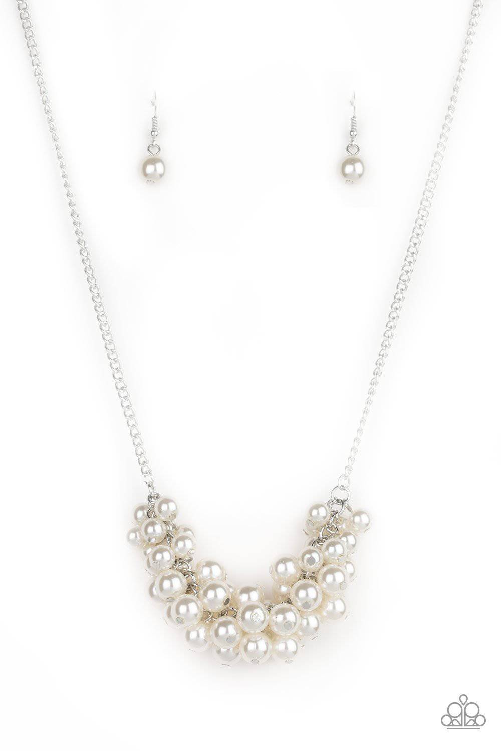 Grandiose Glimmer - Silver & White Pearl Necklace - Paparazzi Accessories - GlaMarous Titi Jewels