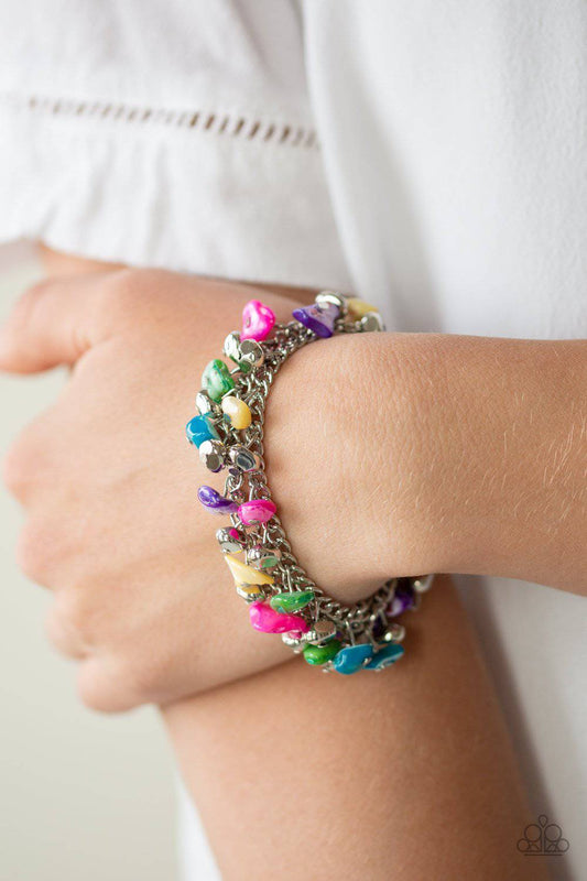 Plentiful Pebbles - Silver & Multicolored Pebbles Necklace - Paparazzi Accessories - GlaMarous Titi Jewels