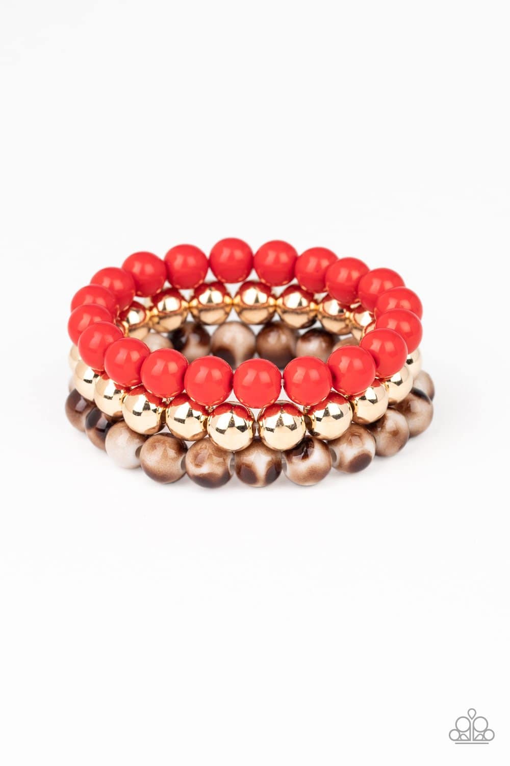 Courageously Couture - Red, Gold & Brown Tortoise-Like Bracelet - Paparazzi Accessories - GlaMarous Titi Jewels
