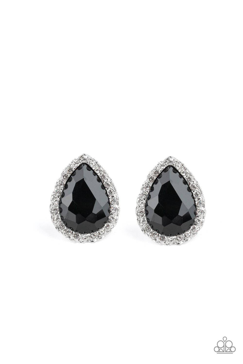 Dare To Shine - Black Teardrop Gem Earrings - Paparazzi Accessories - GlaMarous Titi Jewels