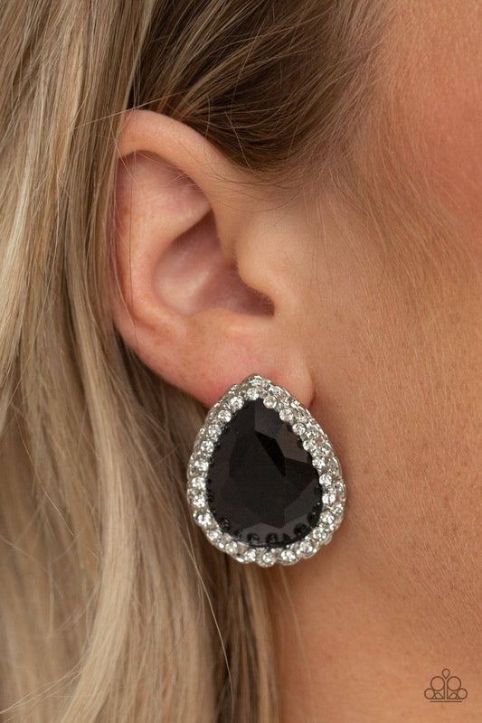 Dare To Shine - Black Teardrop Gem Earrings - Paparazzi Accessories - GlaMarous Titi Jewels