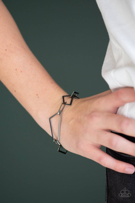 Shattered Shine - Black Gunmetal Bracelet - Paparazzi Accessories - GlaMarous Titi Jewels