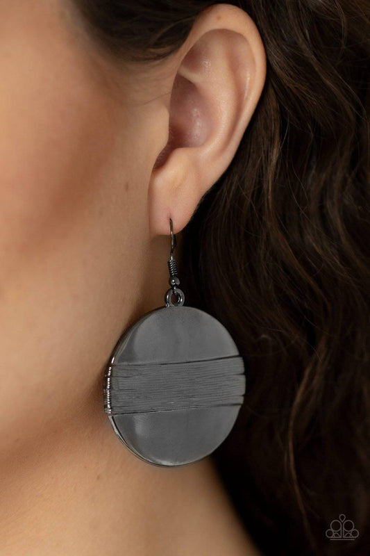 Ultra Uptown - Black Gunmetal Earrings - Paparazzi Accessories - GlaMarous Titi Jewels