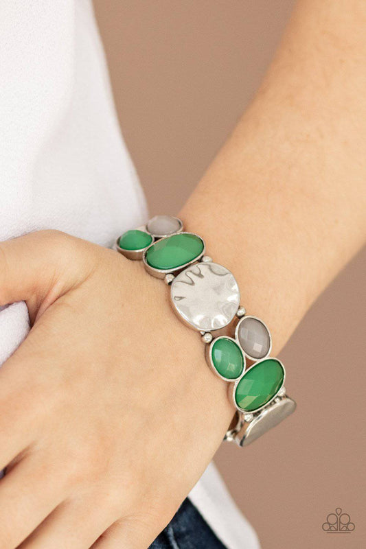 Chroma Charisma - Green Stretchy Bracelet - Paparazzi Accessories - GlaMarous Titi Jewels