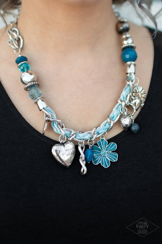 Charmed, I Am Sure - Blue Charm Necklace - Paparazzi Accessories - GlaMarous Titi Jewels