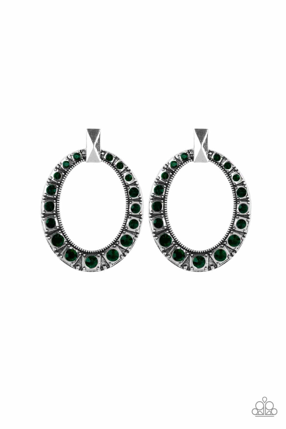 All For GLOW - Green Rhinestone Earrings - Paparazzi Accessories - GlaMarous Titi Jewels