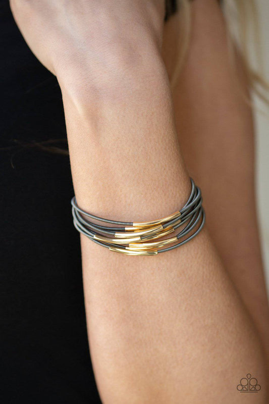 Stretch Your Boundaries - Black Stretchy Bracelet - Paparazzi Accessories - GlaMarous Titi Jewels