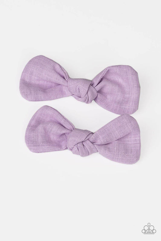 Little BOW Peep - Purple Hair Clip - Paparazzi Accessories - GlaMarous Titi Jewels