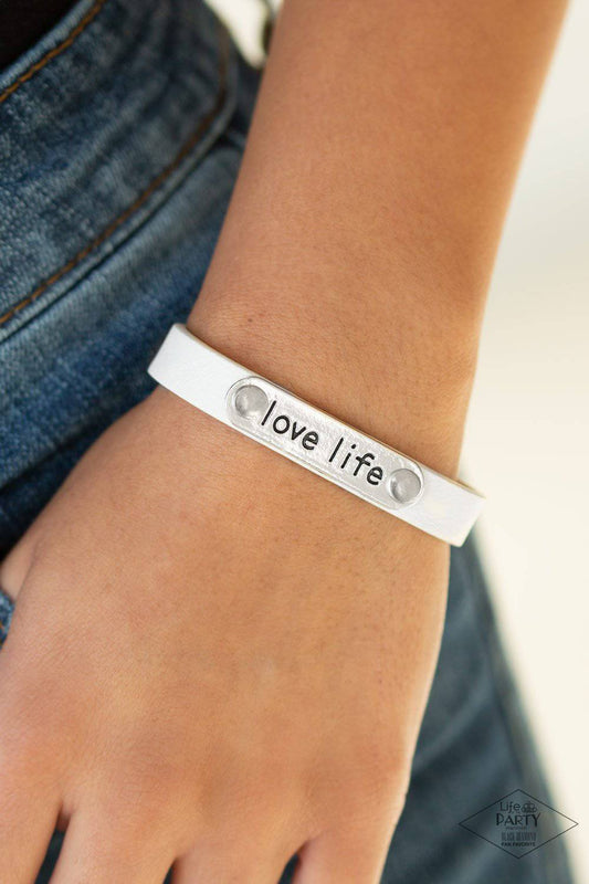 Love Life - White Inspirational Bracelet - Paparazzi Accessories - GlaMarous Titi Jewels