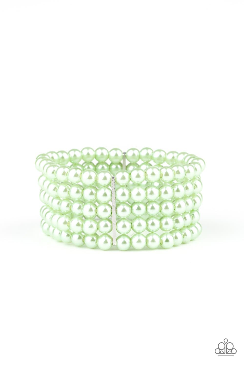 Pearl Bliss - Green Pearl Stretchy Bracelet - Paparazzi Accessories - GlaMarous Titi Jewels