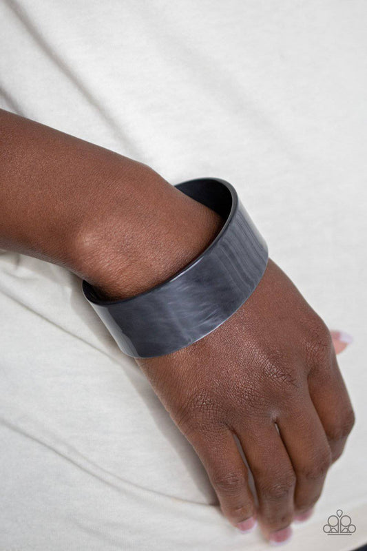 Glaze Over - Silver Acrylic Cuff Bracelet - Paparazzi Accessories - GlaMarous Titi Jewels