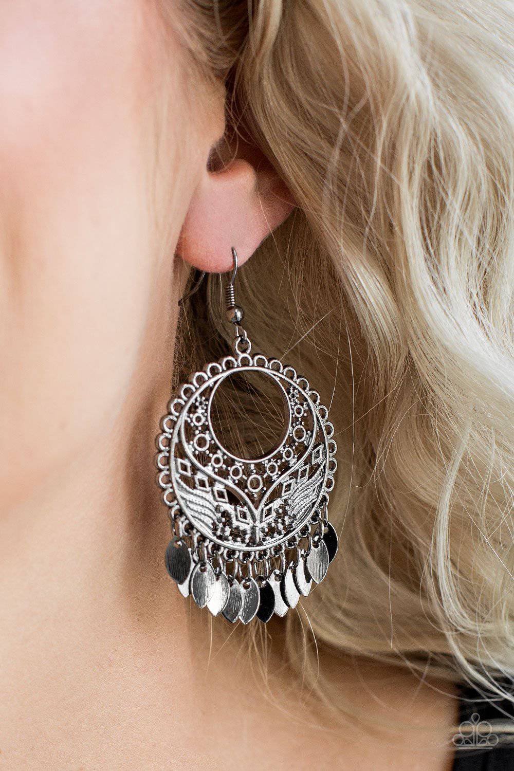 Far Off Horizons - Black Gunmetal Earrings - Paparazzi Accessories - GlaMarous Titi Jewels