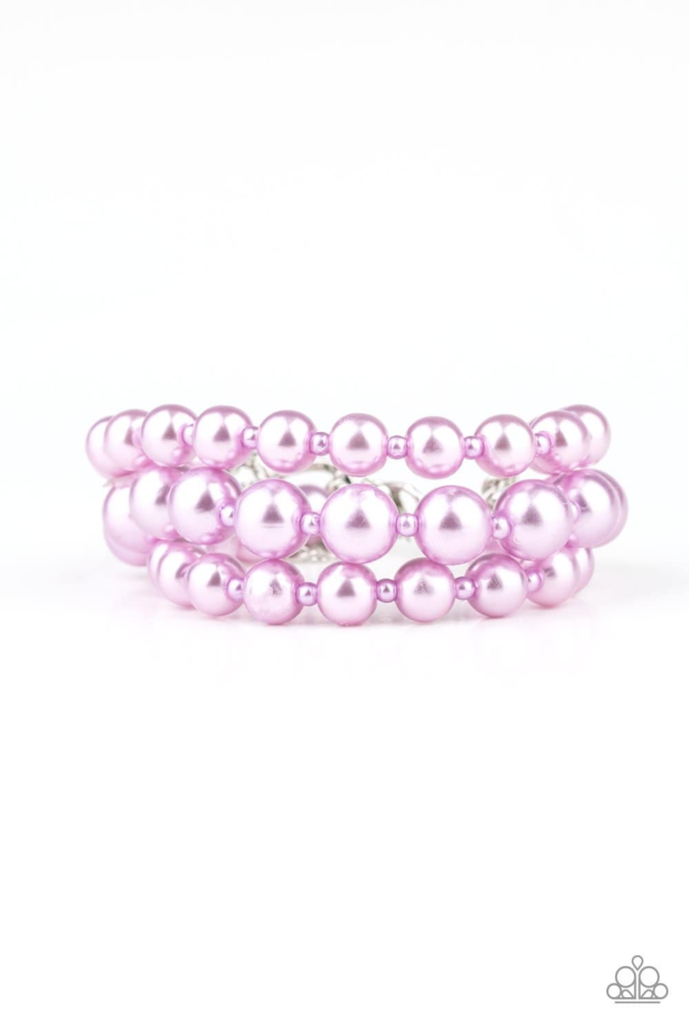 Total PEARL-fection - Purple Pearls Stretchy Bracelet - Paparazzi Accessories - GlaMarous Titi Jewels