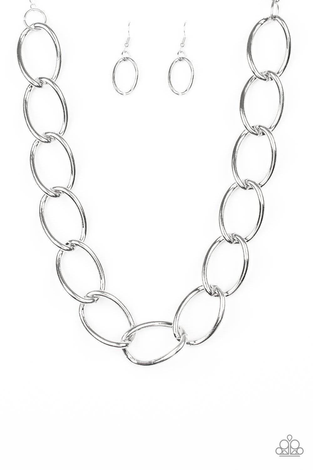 The Challenger - Silver Link Necklace - Paparazzi Accessories - GlaMarous Titi Jewels