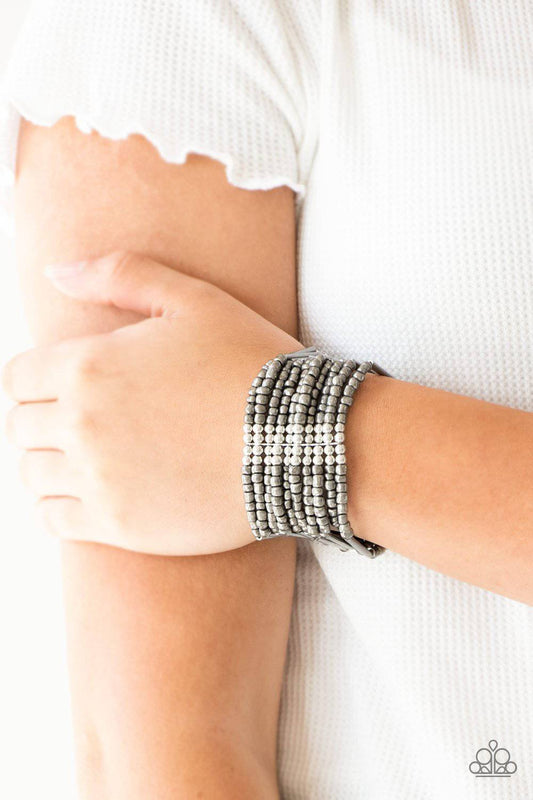 Rural Retreat - Silver Seed Bead Stretchy Bracelet - Paparazzi Accessories - GlaMarous Titi Jewels