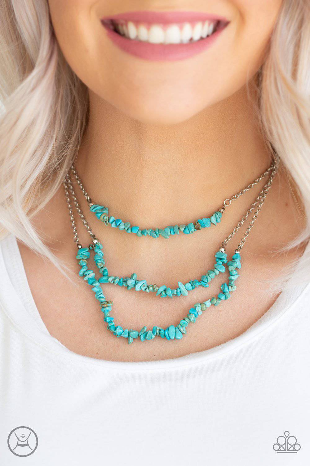 Eco Goddess - Blue Turquoise Stone Necklace - Paparazzi Accessories - GlaMarous Titi Jewels