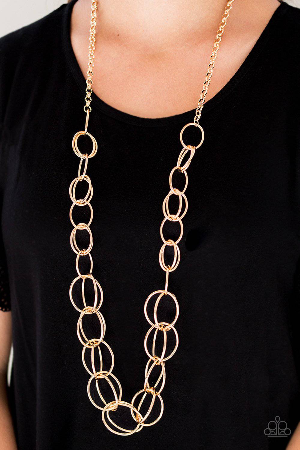 Elegantly Ensnared - Gold Necklace - Paparazzi Accessories - GlaMarous Titi Jewels