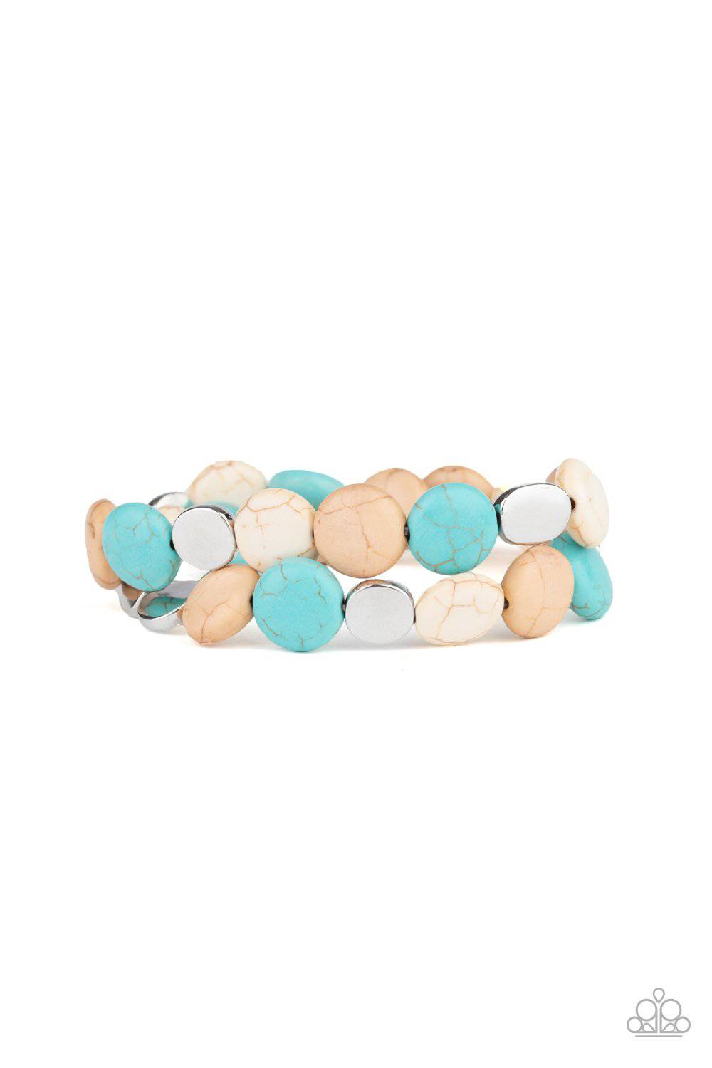 Simply Sedimentary - Red, Blue & Brown Stone Bracelet - Paparazzi Accessories - GlaMarous Titi Jewels