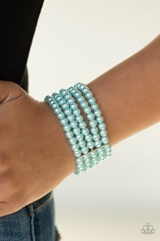 Pearl Bliss - Blue Pearl Stretchy Bracelet - Paparazzi Accessories - GlaMarous Titi Jewels
