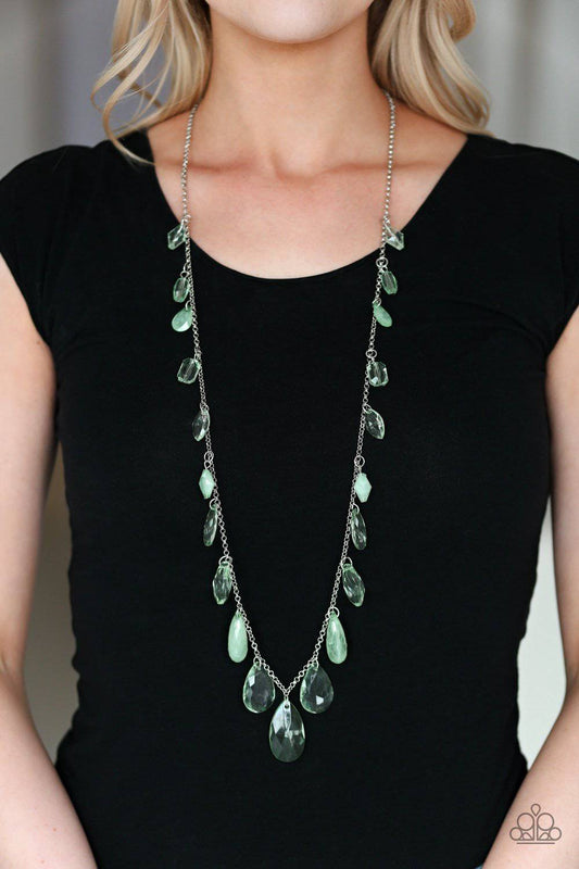 GLOW And Steady Wins The Race - Green Necklace - Paparazzi Accessories - GlaMarous Titi Jewels