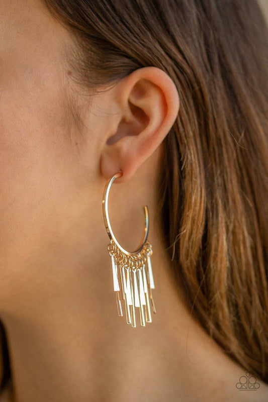 Bring The Noise - Gold Earrings - Paparazzi Accessories - GlaMarous Titi Jewels