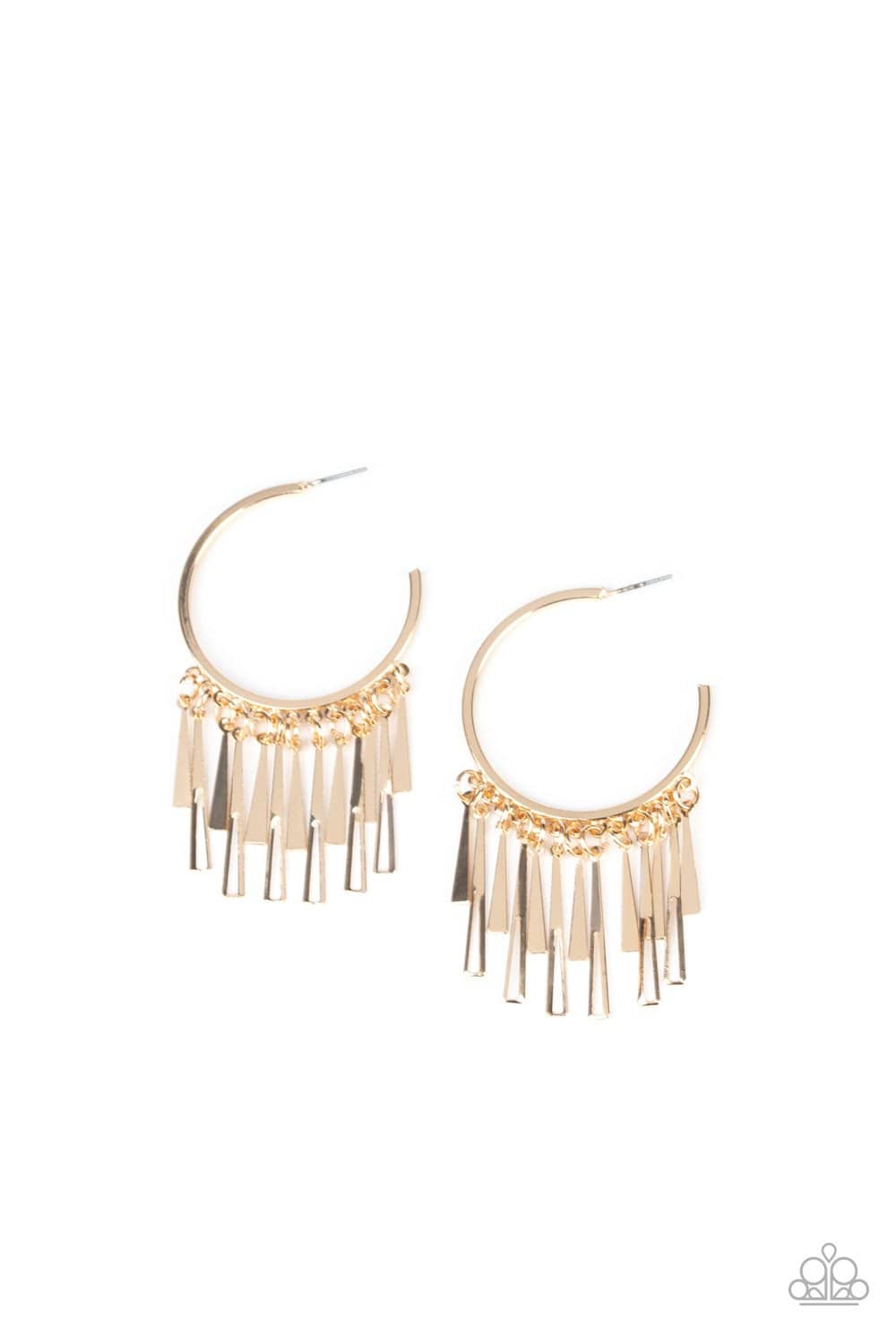 Bring The Noise - Gold Earrings - Paparazzi Accessories - GlaMarous Titi Jewels