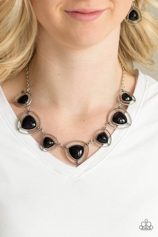 Make A Point - Black & Silver Necklace - Paparazzi Accessories - GlaMarous Titi Jewels