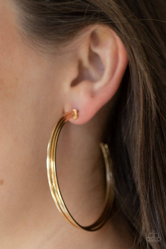 Wheelhouse - Gold Hoop Earrings - Paparazzi Accessories - GlaMarous Titi Jewels