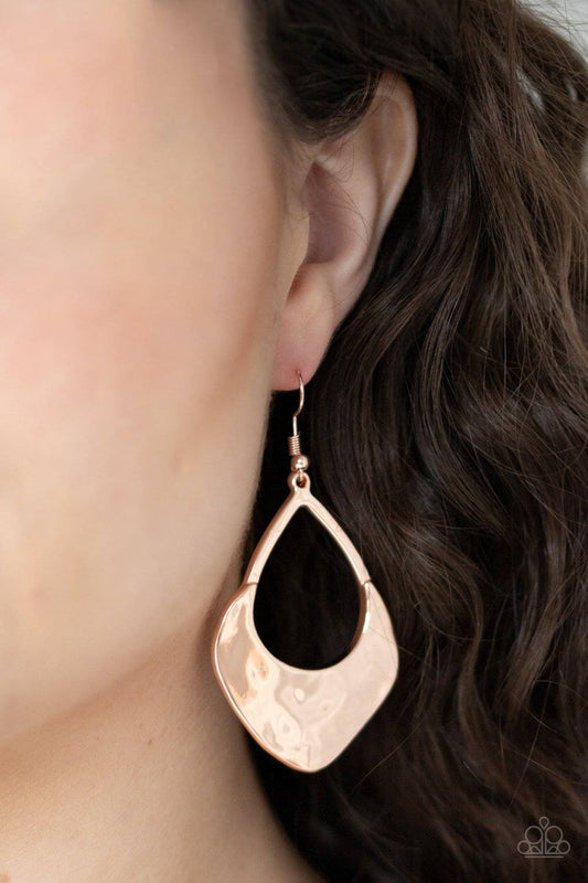 Dig Your Heels In - Rose Gold Earrings - Paparazzi Accessories - GlaMarous Titi Jewels