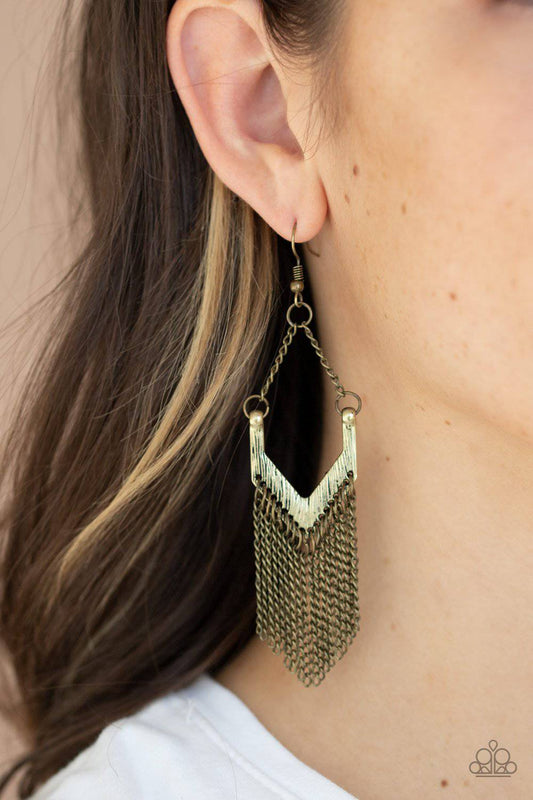 Unchained Fashion - Brass Earrings - Paparazzi Accessories - GlaMarous Titi Jewels