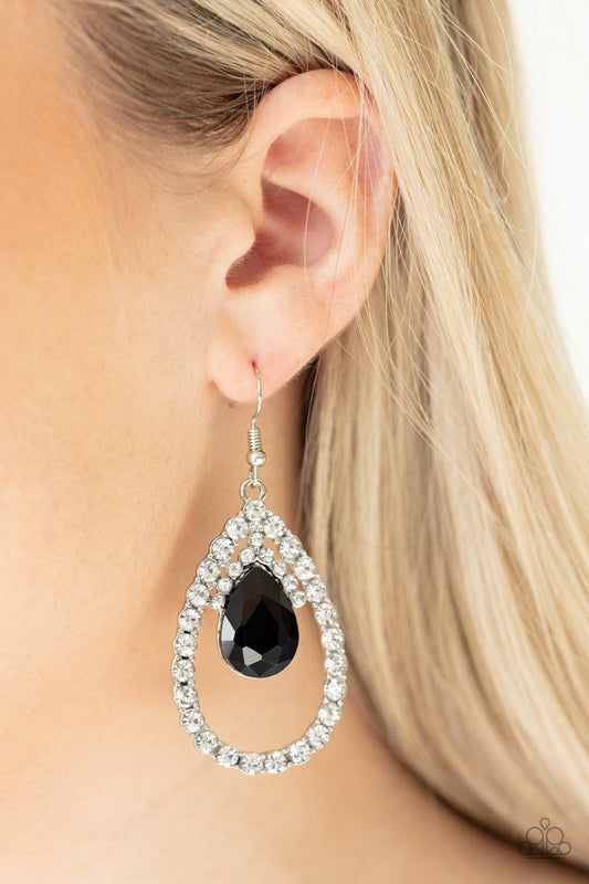 Trendsetting Twinkle - Black Rhinestone Earrings - Paparazzi Accessories - GlaMarous Titi Jewels