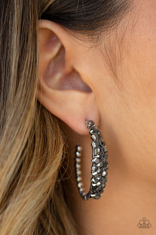 A GLITZY Conscience - Silver & Rhinestone Earrings - Paparazzi Accessories - GlaMarous Titi Jewels