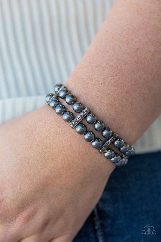 Modern Day Mariner - Black Pearl Stretchy Bracelet - Paparazzi Accessories - GlaMarous Titi Jewels
