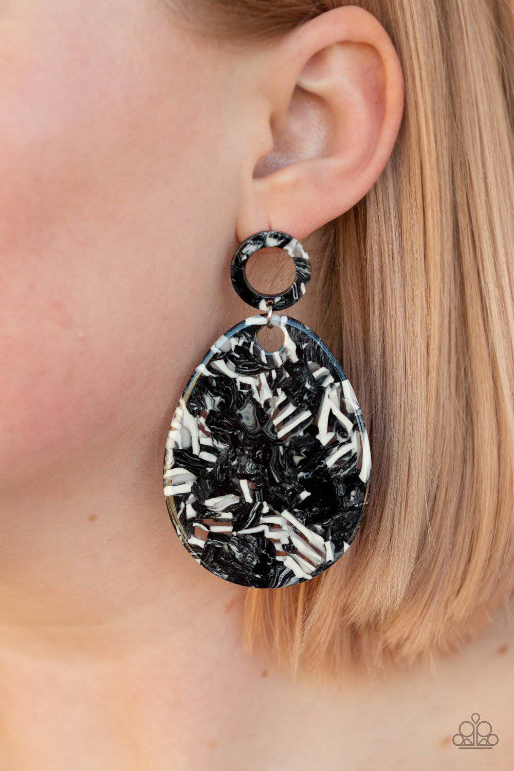 White acrylic sale earrings paparazzi