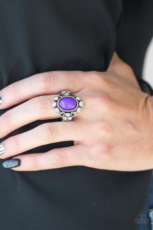 Noticeably Notable - Purple Rhinestone Ring - Paparazzi Accessories - GlaMarous Titi Jewels