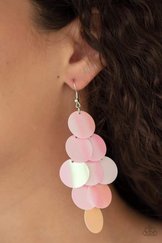 Mermaid Shimmer - Pink Iridescent Earrings - Paparazzi Accessories - GlaMarous Titi Jewels