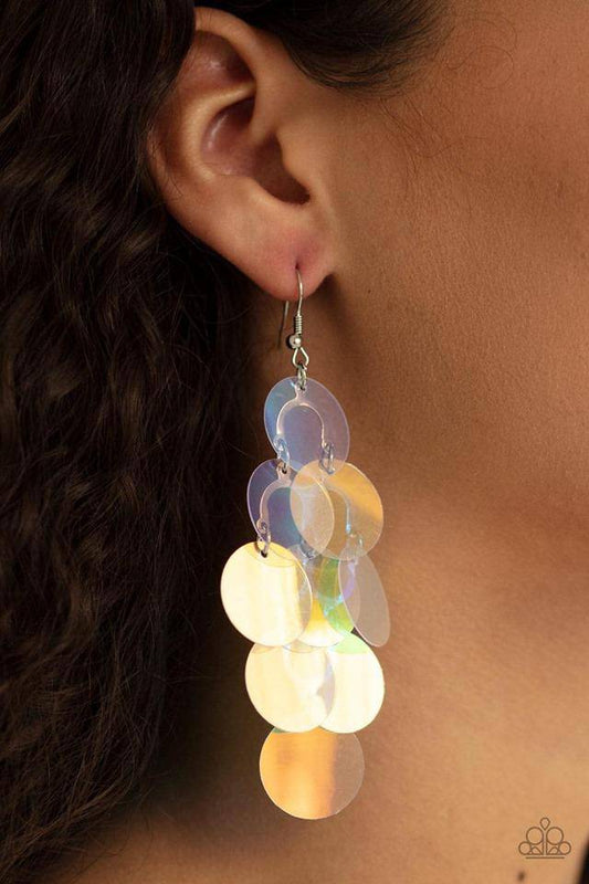 Mermaid Shimmer - Multi-Color Iridescent Earrings - Paparazzi Accessories - GlaMarous Titi Jewels