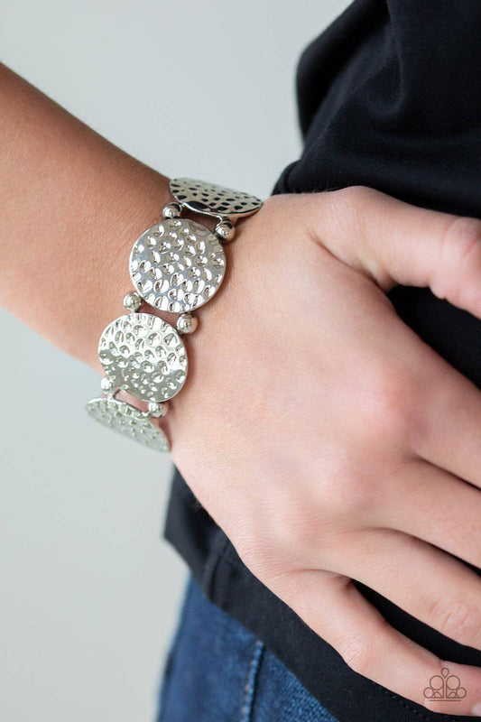 GLISTEN and Learn - Silver Stretchy Bracelet - Paparazzi Accessories - GlaMarous Titi Jewels