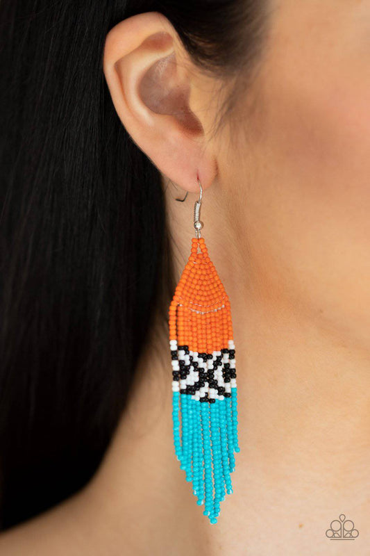 Beautifully BEADazzling - Orange Seed Bead Earrings- Paparazzi Accessories - GlaMarous Titi Jewels